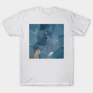 Cerulean Frost Blue Abstract Low Polygon Background T-Shirt